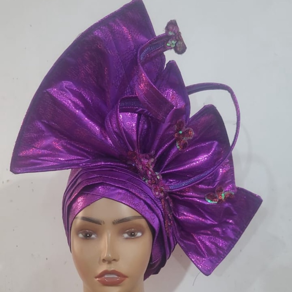 Designer Hat - Rare Elegant Classy One Of A Kind Hand Made Auto Gele - NWOT